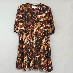 Emma &‎ Michele Women's Boho Tiered Dress Size L Brown Earthy Peasant Flowy